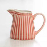 Small Ribbed Jug in Coral