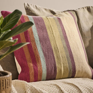 Textured Square Multistripe Cushion