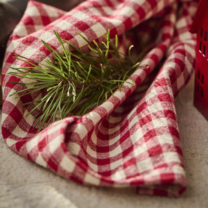 Red Gingham Cotton Teatowel