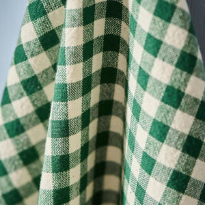 Green Gingham Cotton Teatowel