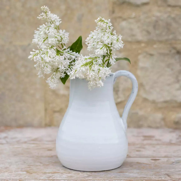 Tall Glazed White Jug