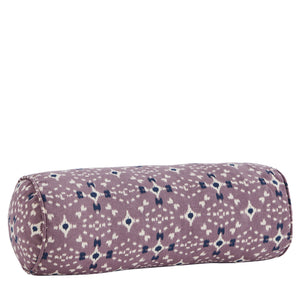 Printed Cotton Bolster Cushion in Lilac