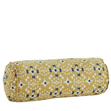 Printed Cotton Bolster Cushion in Yellow