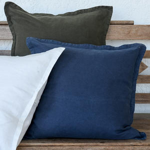 Classic Linen Cushion in Navy