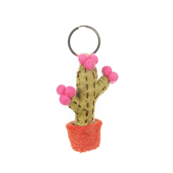 Handmade Felt Cactus Keyring