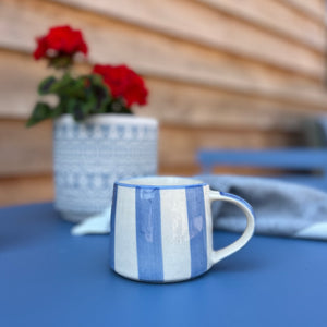 Handmade Washed Stripe Koko Mug in Ink