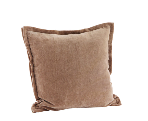 Velvet Square Cushion in Clay