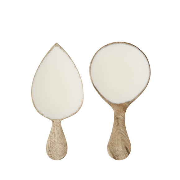 White Mango Wood Serving Set