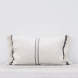 Soft Woven Rectangle Cushion in Natural and Black