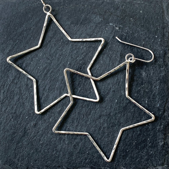 Large Dangle Star Earrings