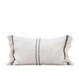 Soft Woven Rectangle Cushion in Natural and Black