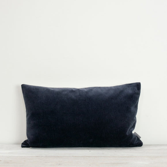 Velvet Cushion, Velvet Cushions, Rectangle Cushion, Filled Cushions, Luxury Cushions, Luxury Velvet Cushion, Velvet Cushions for Sale UK, blue cushions, navy cushions